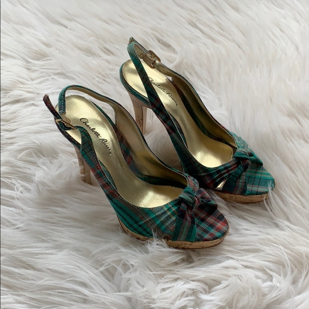 Plaid Corked Heels